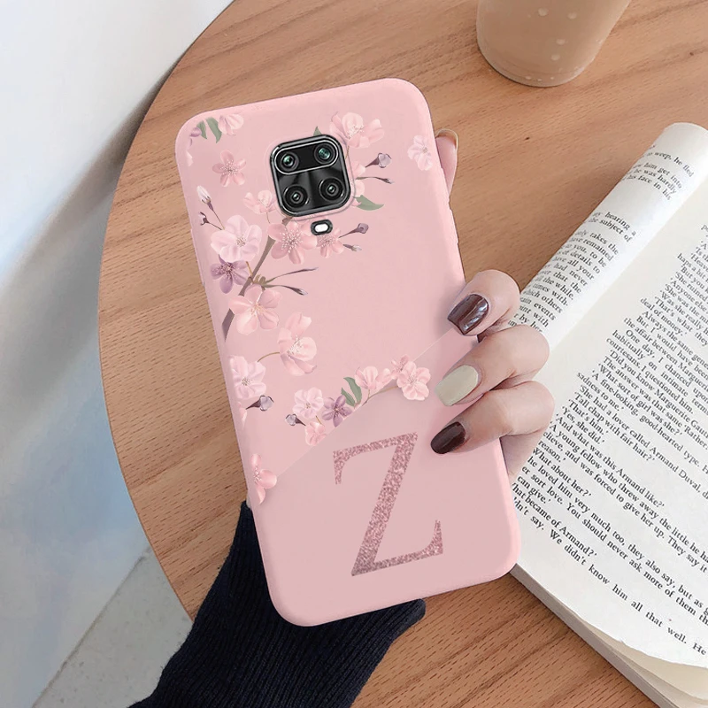 Für Redmi Note 9 Pro Max 9S Telefon Fall Rosa Blumen Anfangsbuchstabe A Bis Z Silikon Weiche Rückseitige Abdeckung für Redmi Note 9 Pro Alphabet – Detail 36