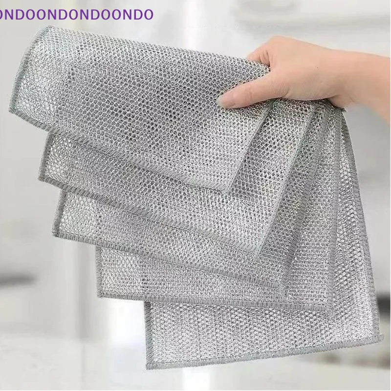 Double-Sided Wear-Resistant Grid Dish Cloths Reusable Scrubbing Rags for Kitchen Pot Pan Washing Home Cleaning Needs