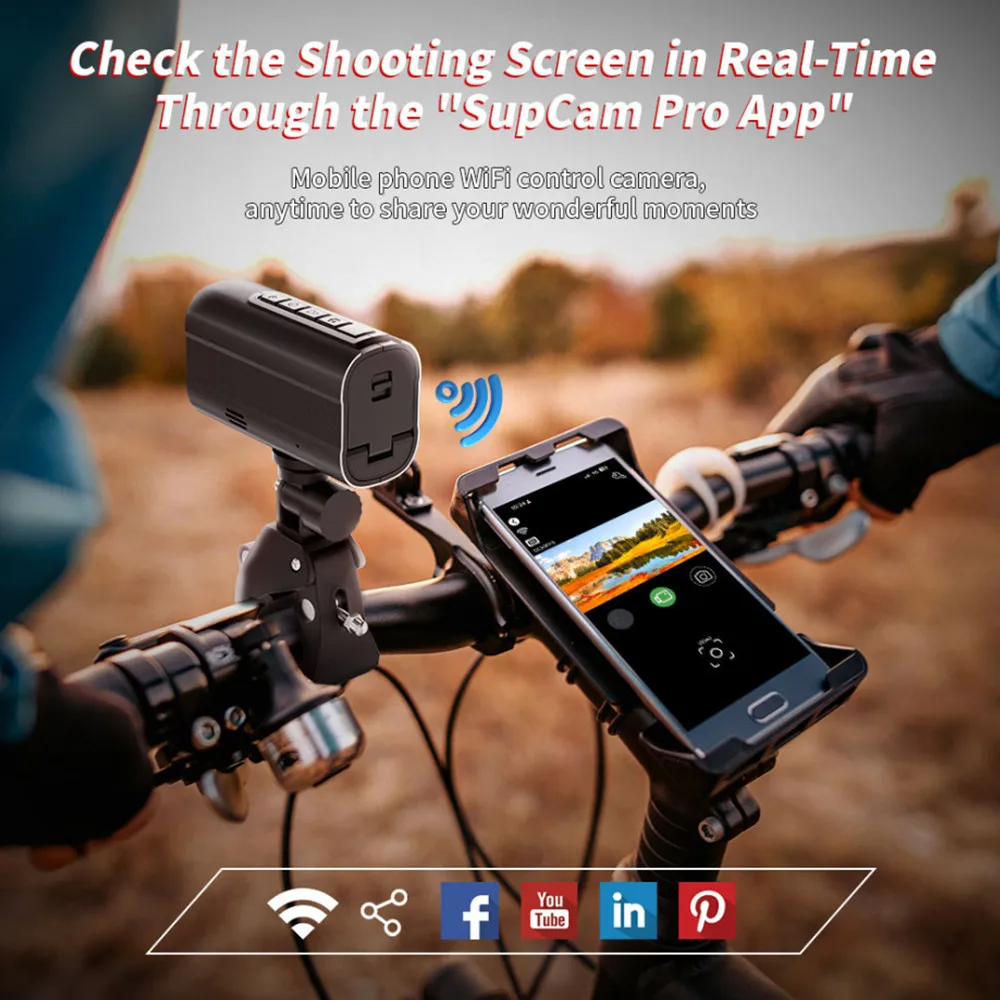New 5K Motorcycle and Bicycle Helmet Recorder 4K Camera WIFI Sports Recorder Quick Charging Outdoor Recorder