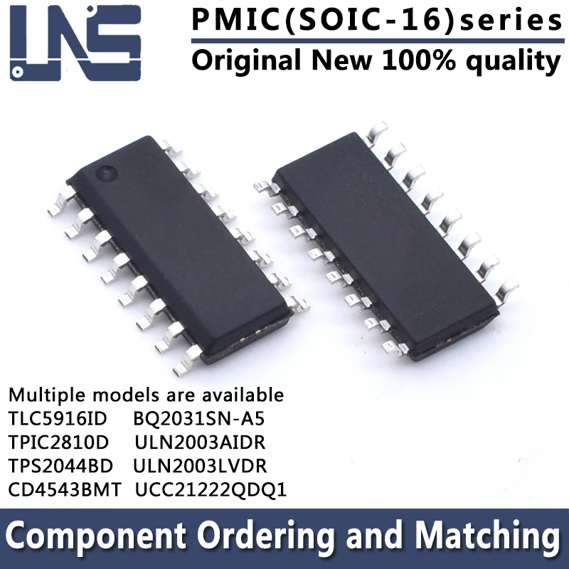 1PCS CD4543BMT TLC5916ID TPIC2810D TPS2044BD BQ2031SN-A5 ULN2003AIDR ULN2003LVDR UCC21222QDQ1 SOIC-16 PMIC