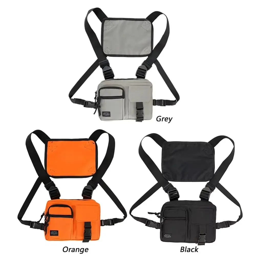 Zipper Double Shoulder Chest Bag Oxford Cloth Large Capacity Men' S Vest Bag Multi Functional Waistcoat Bag