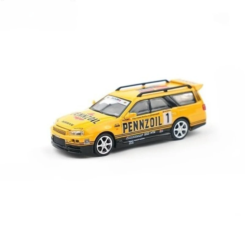 

XCARTOYS POPRACE 1/64 Alloy Car Stagea R34 Yellow Racing Car S7-02 Exquisite Model Ornament Collectible Gift