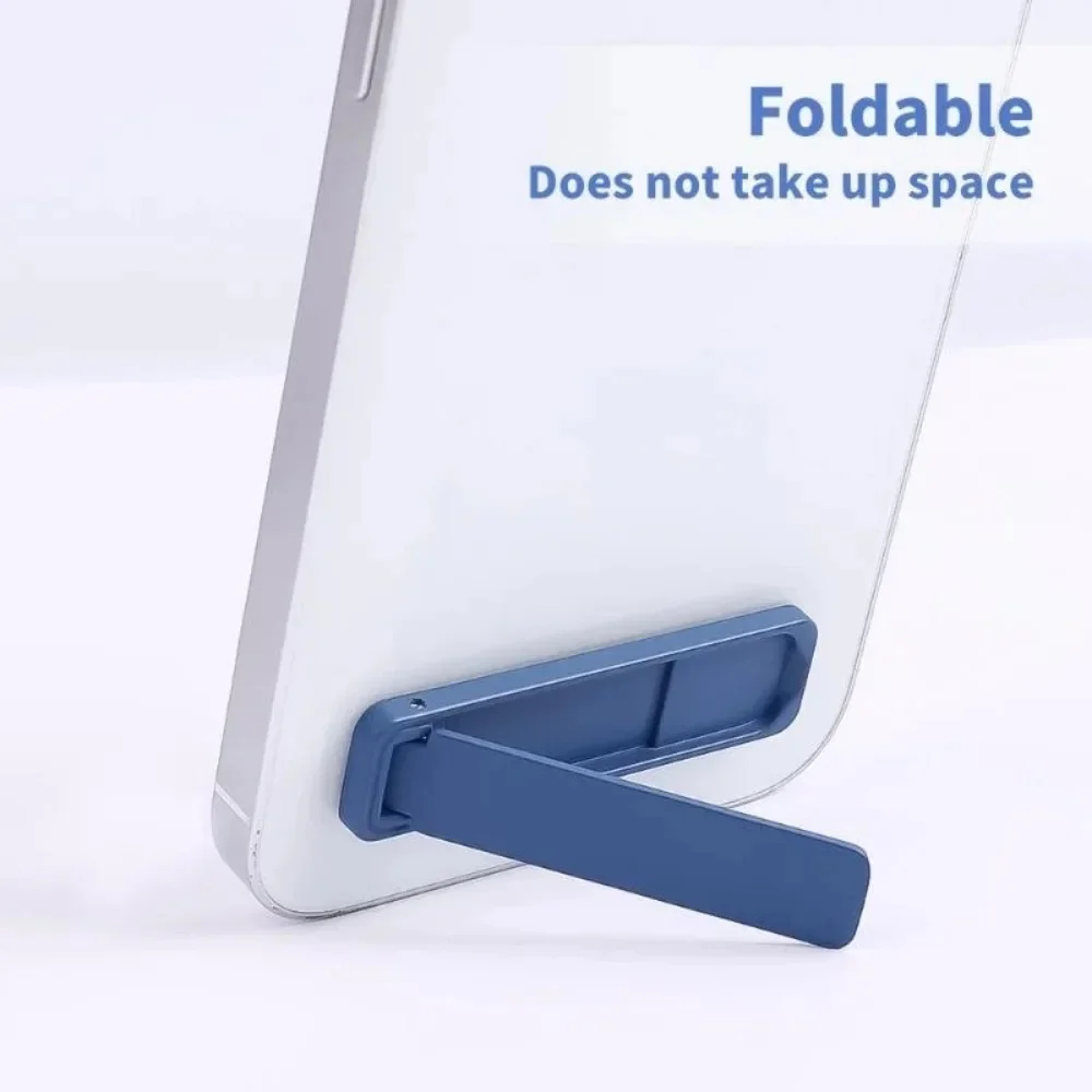 Mini Flip Alloy Phone Holder Ultra-thin Back Sticker Invisible Foldable Mobile Phone Bracket Portable Desktop Stand For Phones view 5
