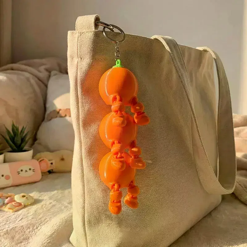 3D Printed Banana Pear Ornament Keychain With Movable Legs Joint Doll Fidget Toy Bag Pendant Home/office Desktop Decoration