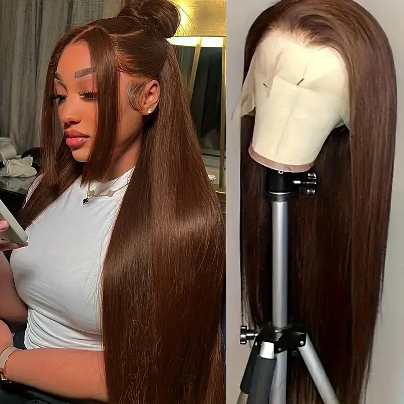 Peruka damska, temperament, długie proste włosy, akcesoria do stylizacji na imprezę, przedziałek na środku, grzywka, peruka, ozdoba na głowę, bez grzywki, długie włosy, nakrycie głowy