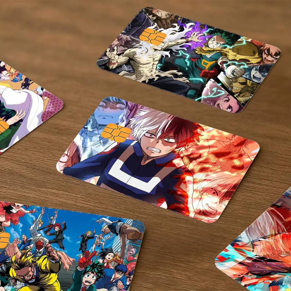 H-hero anime cute A-academia Waterproof skin protector stickers for bank cards credit cards debit cards public transport cards