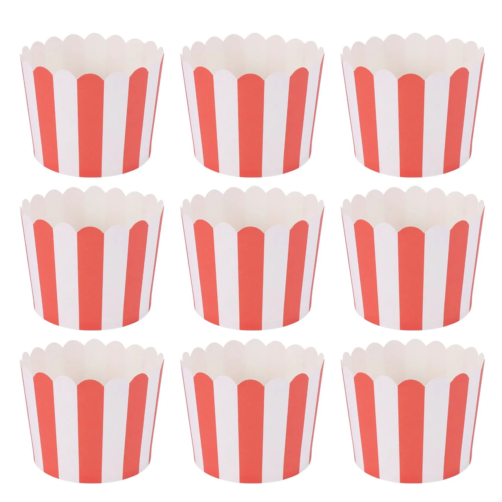 50X Cupcake Wrapper Paper Cake Case Baking Cups Liner Muffin Kitchen Baking Red Stripes