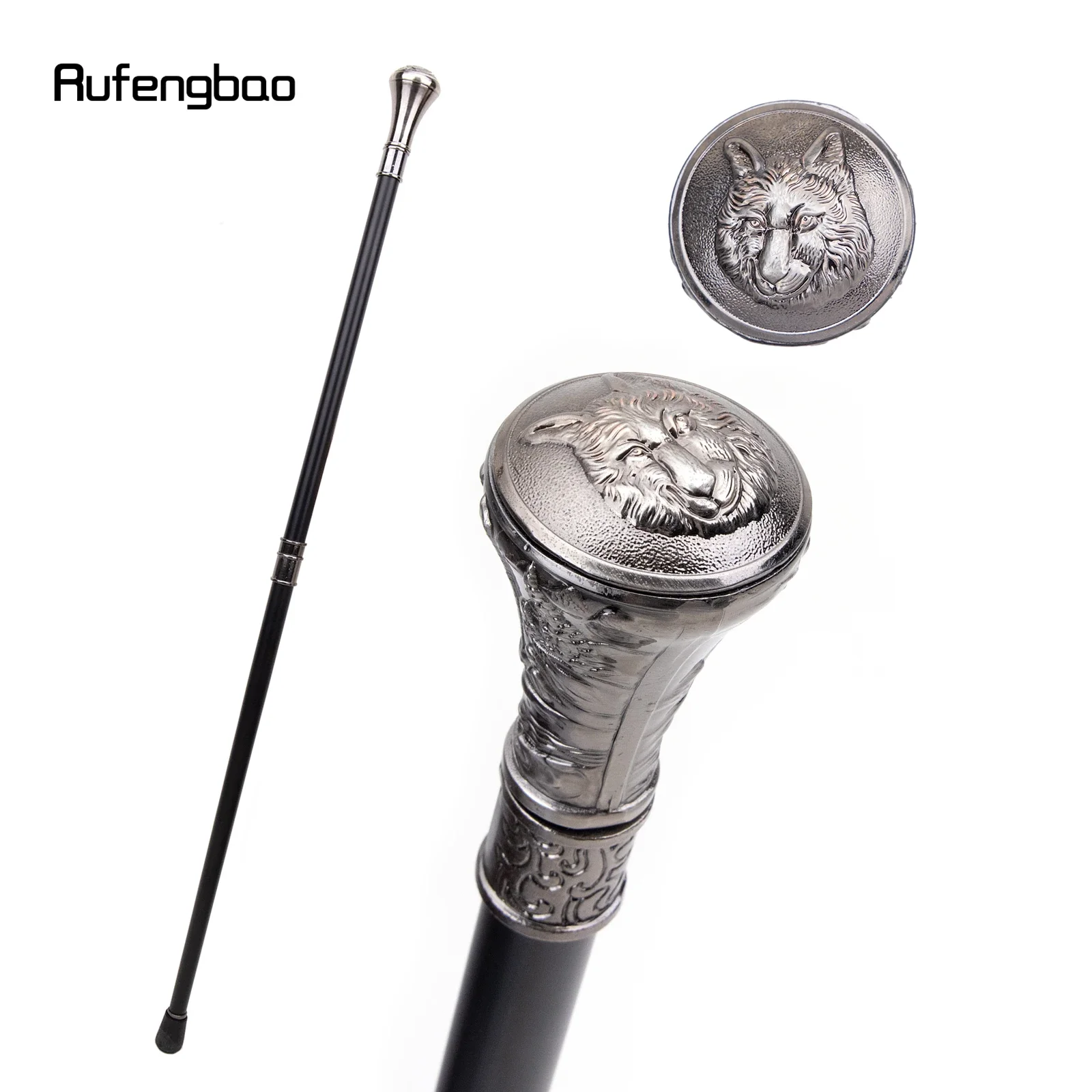 

Wolf Head Totem Relief Walking Cane Fashion Decorative Walking Stick Gentleman Luxury Crosier Knob Walking Stick 93cm