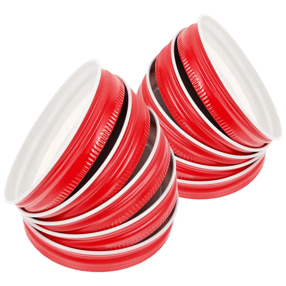 

10pcs Mason Jar 86Mm Tinplate Leak Proof Airtight Seal Canning Lids For Yogurt Honey Jam Jars Wide Mouth Reusable Kitchen