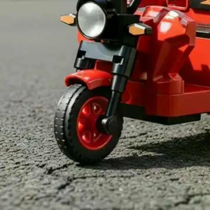 

Simulation Tricycle Toy Model Inertia Driving Courier Car Realistic Pull Truck Diecast Toys Kids Pull Back Motorcycle Boy Gift