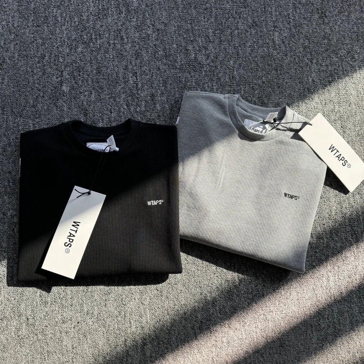 WTAPS WAFFLE LS COTTON Men Long Sleeve Thermal Waffle Shirt 26FW Warm Casual Loose Streetwear Top