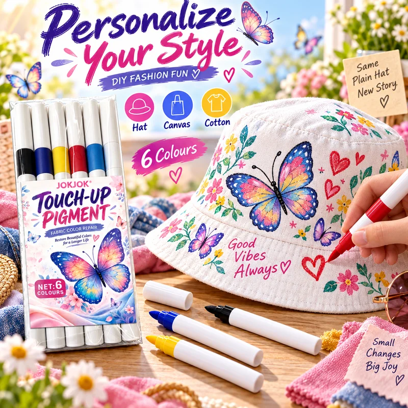 6 Color Acrylic Marker Pen Set Water-based ink Quick Dry Adult Coloring Workson Rocks Painting Wood Fabric Professional art use