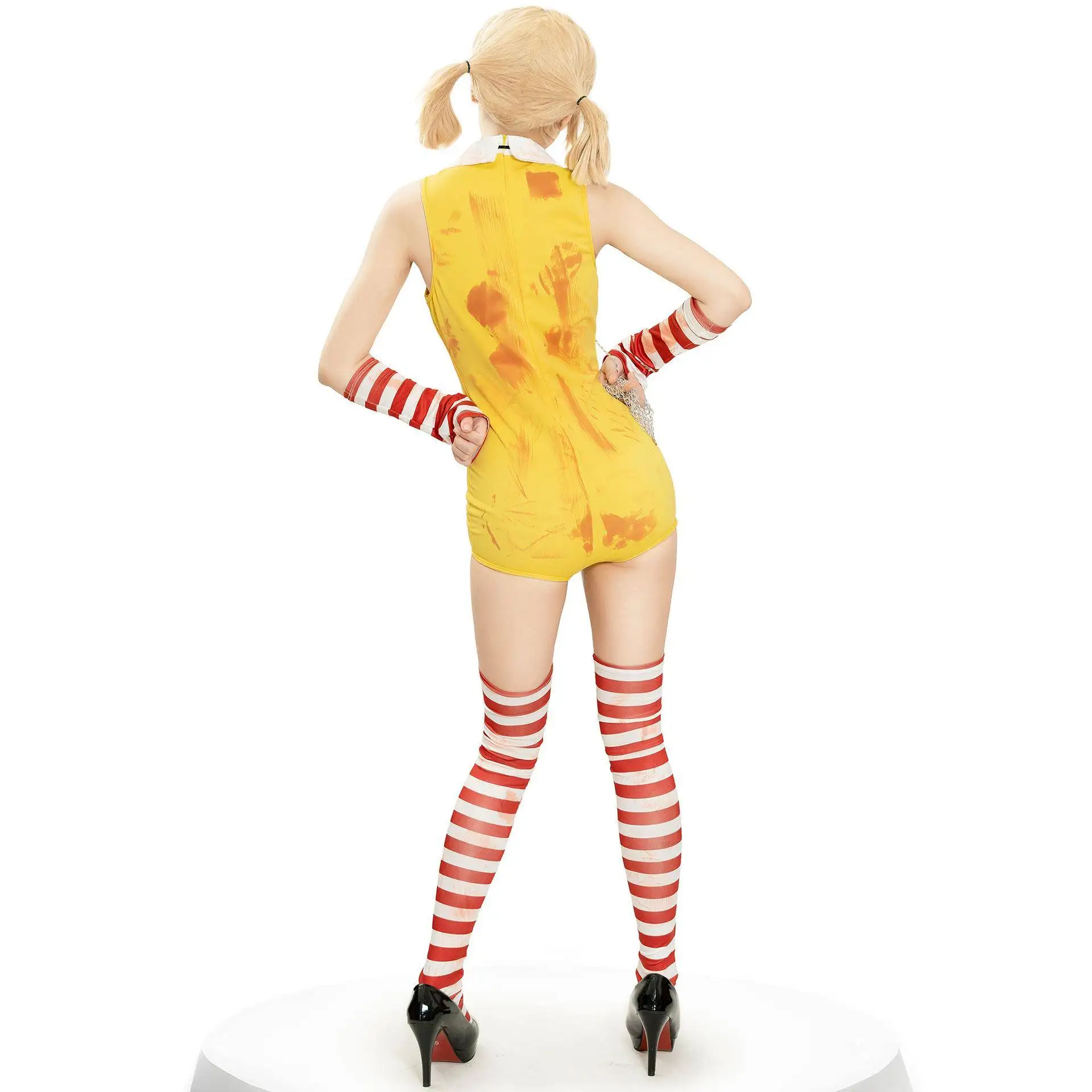 Halloween Prank Bloedgekleurde Clown Vrouw Cosplay Monald's Kostuum Carnaval Prestatiekleding Dames Faion Stadiumkleding