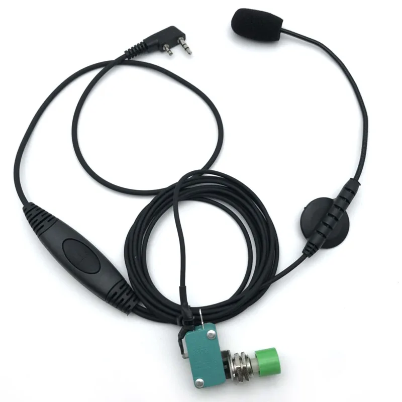 2 Pin K-head Hands-free Finger PTT Mic Microphone for Baofeng UV-5R 888S Kenwood TYT Wouxun Walkie Talkie Motorcycle Car Radio