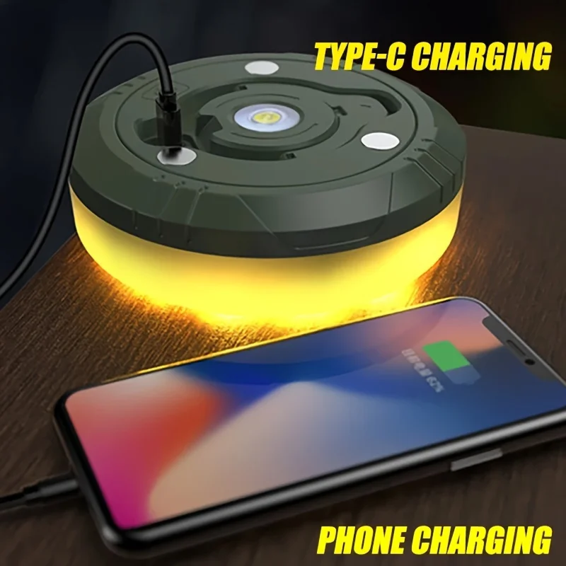 D5 Rechargeable 32.8FT Camping 10M String Lights 2 in 1 Quick Storage Tent Light with 5 Lighting Modes Hanging Portable LED Lamp