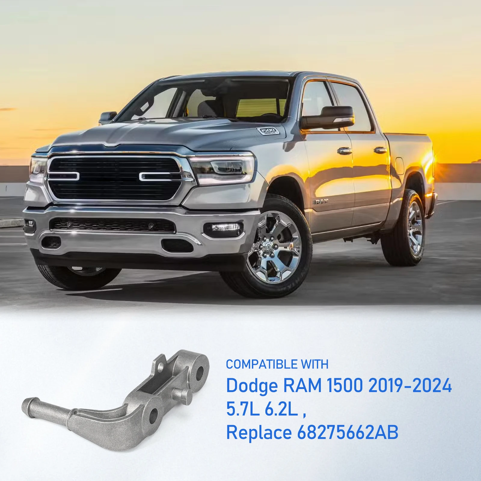 Exhaust Muffler Bracket for Dodge Ram 1500 2019-2024 5.7L 6.2L HEMI V8 Rear Right Passenger Side Replacement Part 68275662AB