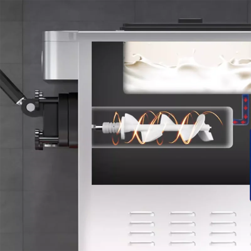 ماكينة صنع الآيس كريم التجارية الأوتوماتيكية ذات 3 نكهات، ماكينة صنع الآيس كريم