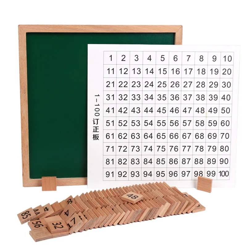 Montessori Teaching Aids Mathematics 1-100 Counting Kids Wooden Toys Digital Board Plate Educational Math Toy Gifts for Children