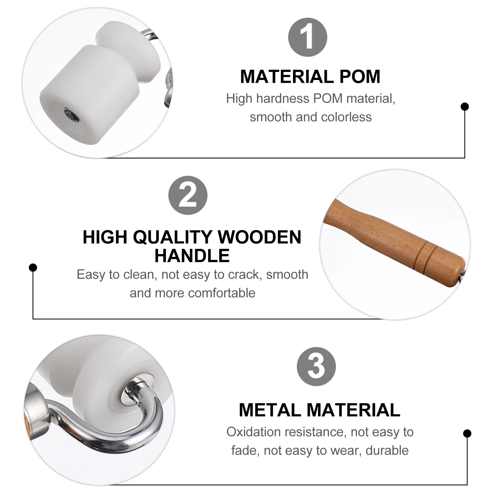 Wallpaper Seam Roller Wooden Handle For Smooth Vinyl Film Car Sound Insulation Hand Pressure Rolling Tool