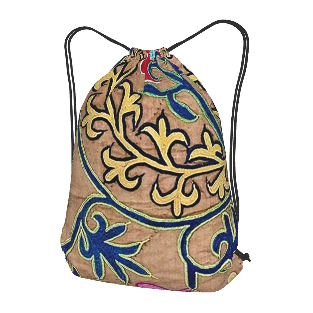 

Lakai Suzani Uzbekistan Prayer Rug Backpacks Fashion Drawstring Bundle Pocket Sports Bag Book Bags for Man Woman Students