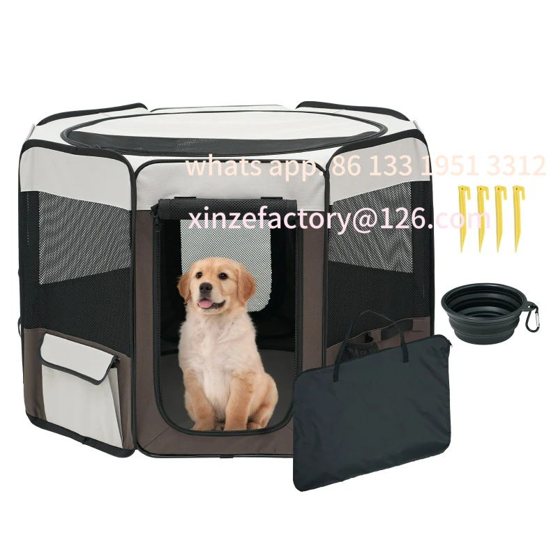 

Customizable Foldable Pet Playpen 36 in Portable Dog Playpen Crate Kennel for Puppy Dog Premium 600D Oxford Cloth Remov