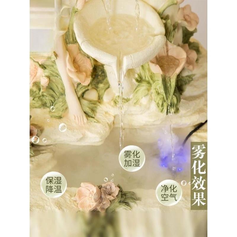 Flowing water fountain ornament living room floor-to-ceiling large home decoration