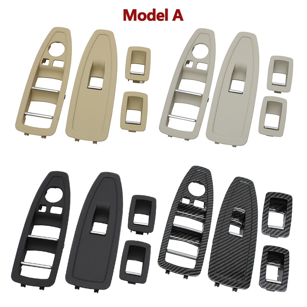 Car Interior Door Carbon Fiber Beige Black Window Regulator Switch Panel Cover Trim For BMW 1 3 4 Series F20 F30 F31 F34 F35