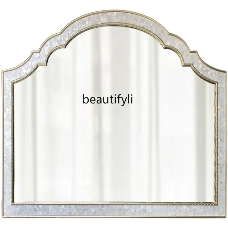 

HLight luxury French square wall wall hanging decoration, dressing mirror, homestay hotel bathroom mirror, beauty hanging mirror