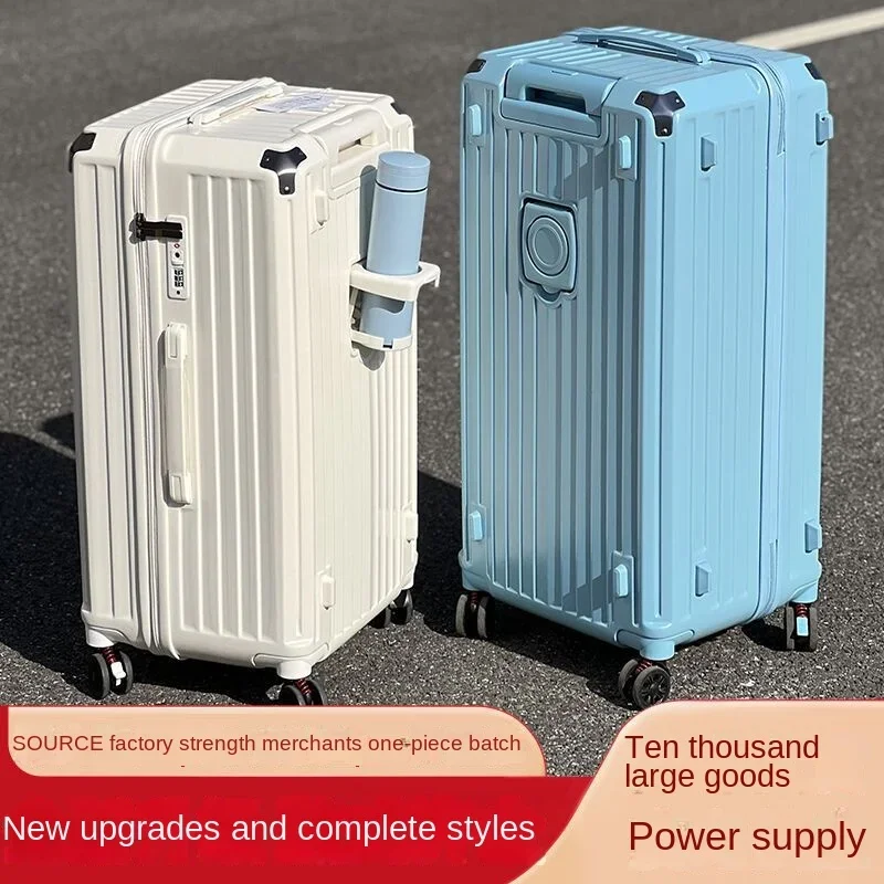 Valise à Roulettes de Grande Capacité, Porte-Gobelet, Bagages de Marque de Luxe, 30, 32, 34 Pouces