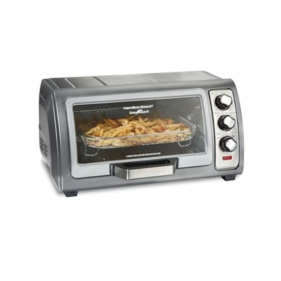 Air Fryer Toaster Oven Combo Large Ccity 6 Slices or 12 Pizza Stainless Steel 4 Cooking Functions Convection Bake Broil Roll-To