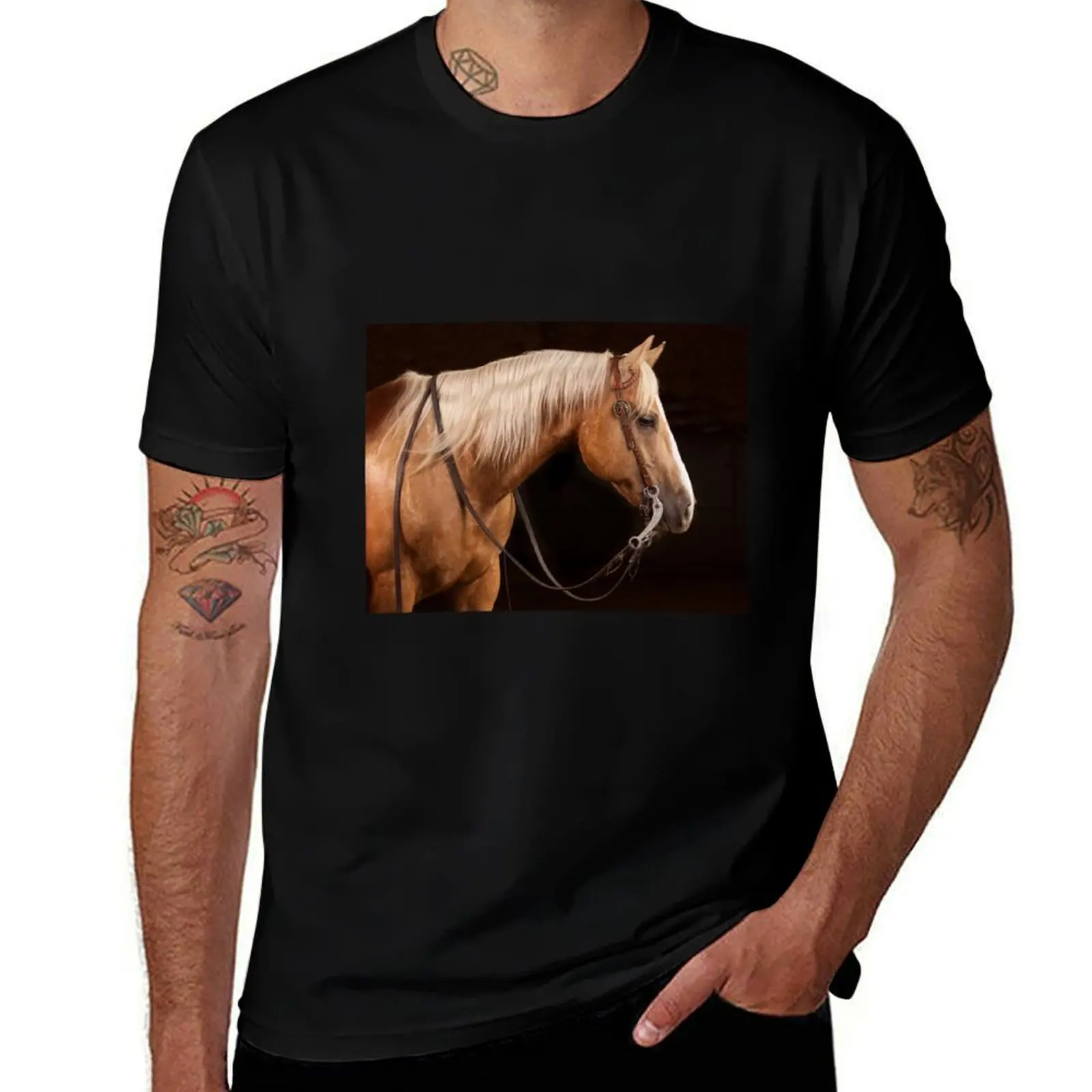Camiseta Palomino Quarter Horse at DSR Ranch, camiseta elegante con gráfico y manga corta