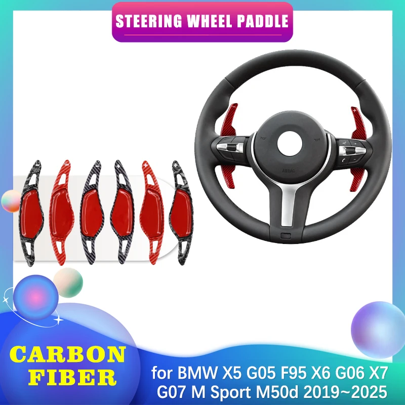 

Car Steering Wheel Paddle for BMW X5 G05 F95 X6 G06 X7 G07 M Sport M50d 2019~2025 ABS Shifter Gear Shift Extension Accessories