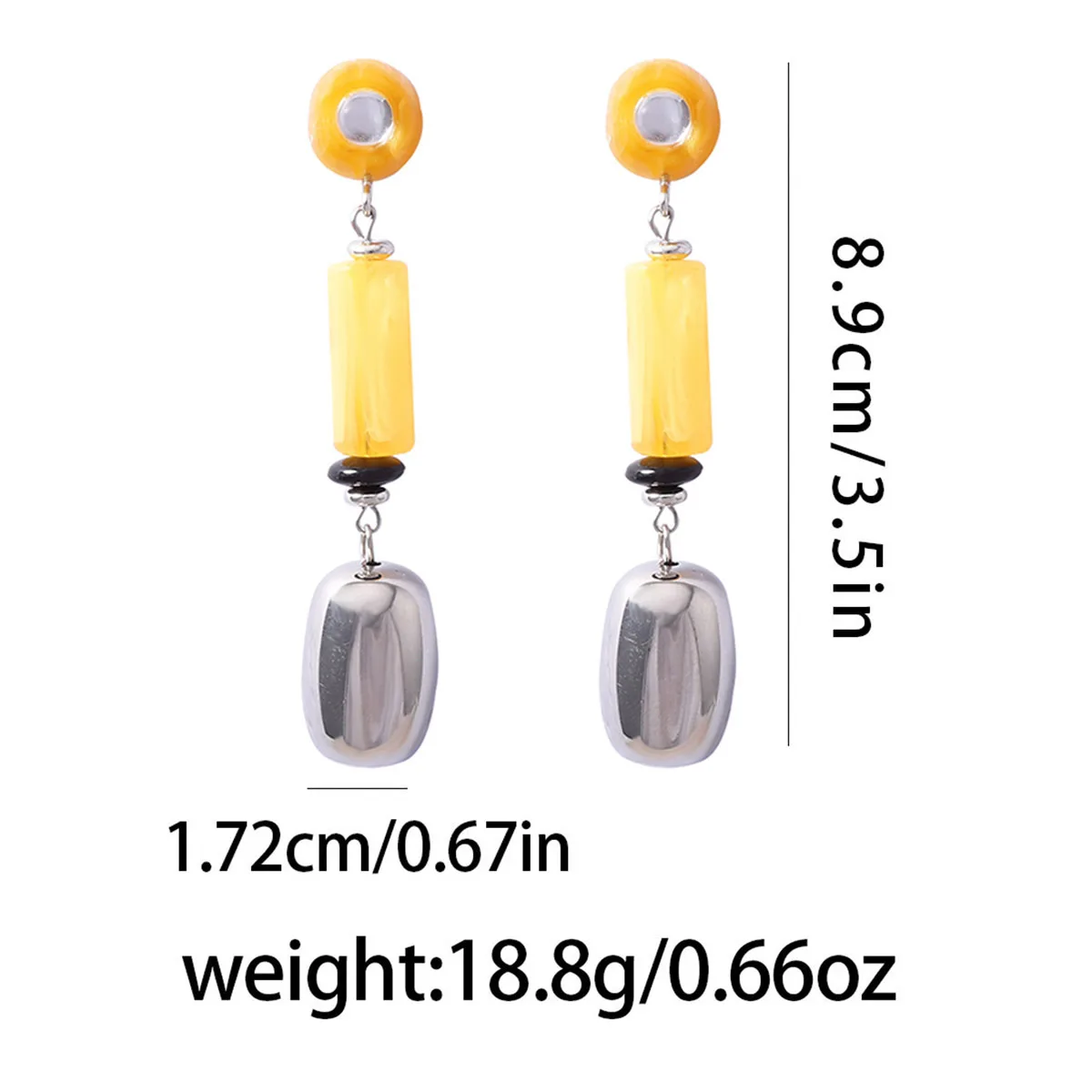 Neuheiten: Geometrische Perlen-Harz-Ohrringe, lange Hängeohrringe für Damen, Urlaubs-Party-Statement-Schmuck, Geschenke – Detail 1