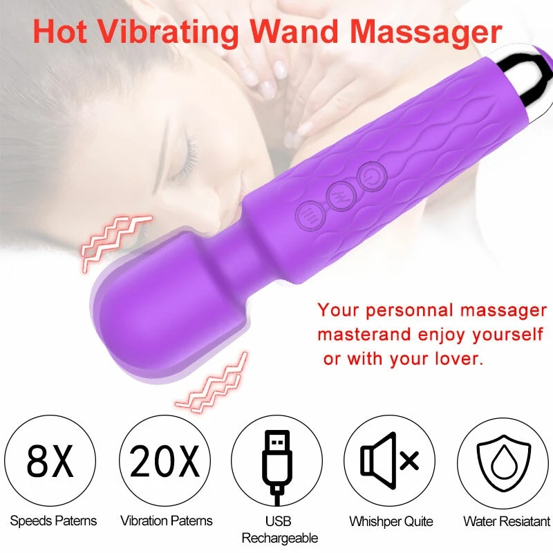 Vibrato Functional Electric Massage Stick 8-speed 20 Frequency Vibration Muscle Relaxation Suitable For The Back Neck Legs Waist