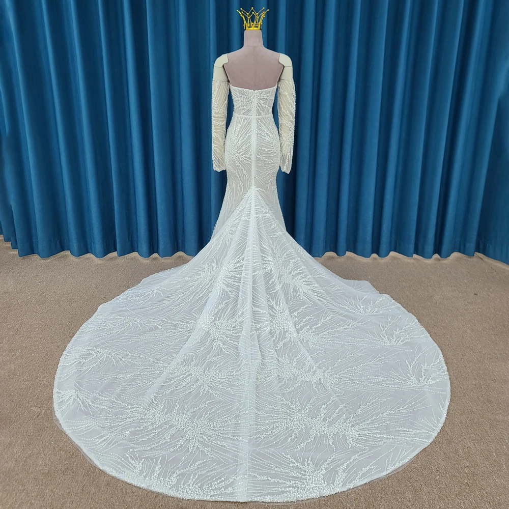 Brand New Factory Wholesale Wedding Gown For Bride 2024 A-line Sweetheart Wedding Dress Zipper Beading robe de marie LSSM005