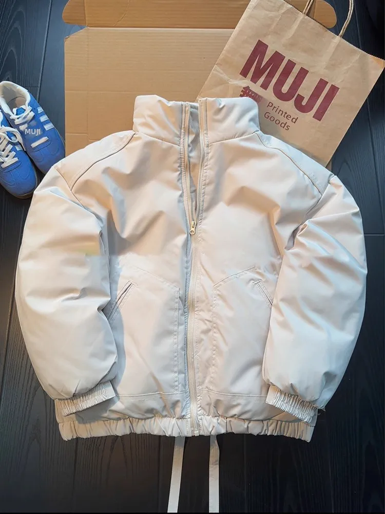 

Теплое хлопковое пальто Jaet Dstring с воротником-стойкой, зимняя верхняя одежда, молодежное модное свободное хлопковое пальто для мужчин и женщин