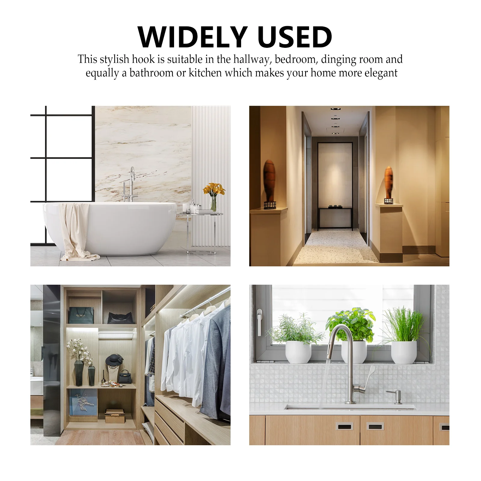 

8pcs Sturdy Dual Hook Hangers Heavy Duty Aluminum Wall Organizer For Bathroom Storage Space Saver Compact Design