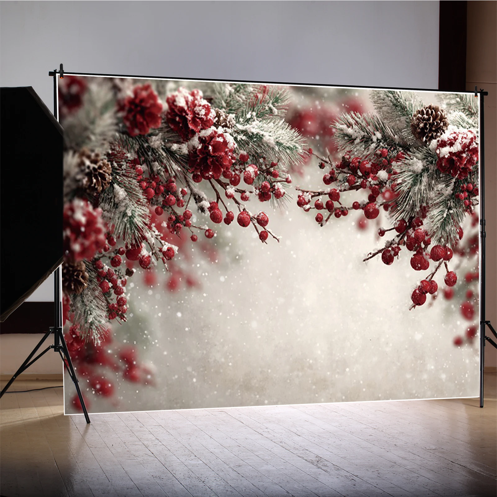 MOON.QG クリスマス装飾写真撮影の背景森サンタ暖炉背景ポートレート子供 Photozone 新年小道具