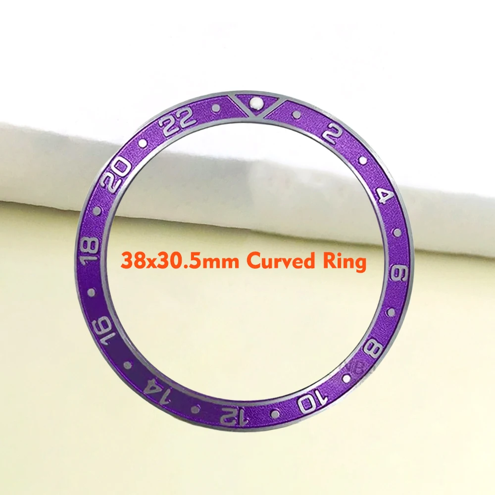 Inserto de bisel de reloj GMT 24H de 38x30,6mm apto para caja de reloj SUB SKX007 SKX009 SRPD NH35 NH36 piezas de anillo de inserción de bisel