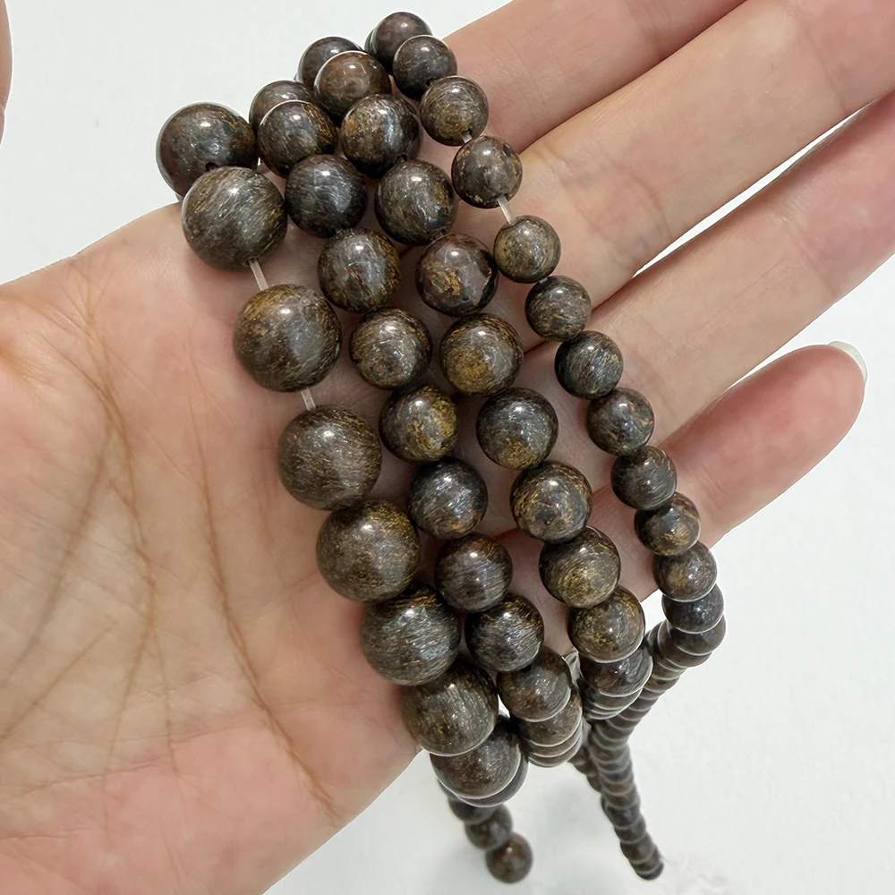 Natural Stone Bronzite Round Loose Beads 15