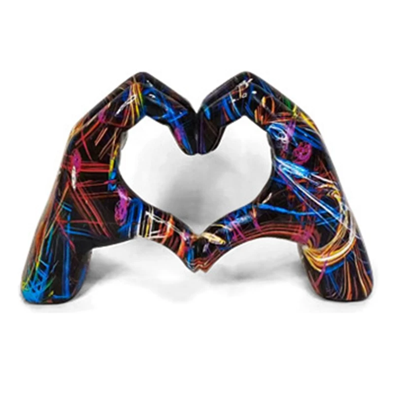 Colorful Gesture Decoration, Love Finger Statue Modern, Modern Art Sculpture Personalized Finger Home Decoration