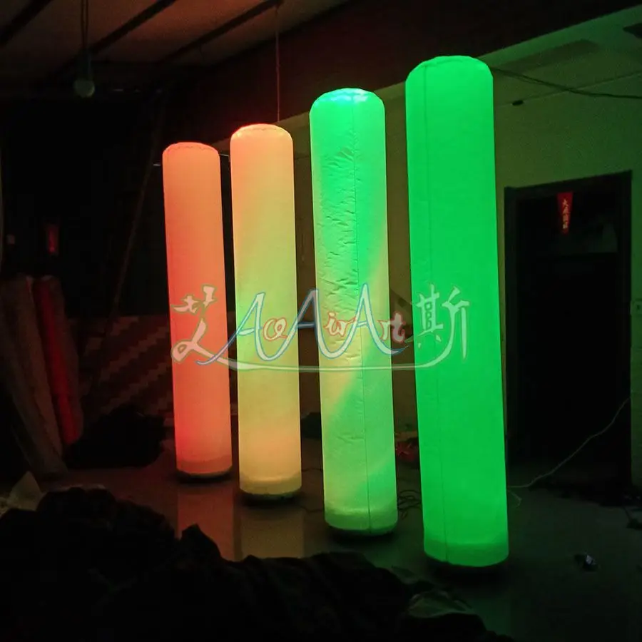 Changable Colors LED Lights Inflatable Columns For Night Event Decoration Ace Air Art Manufacture