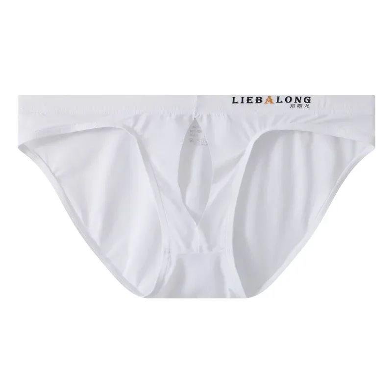 Men's Sexy Brief Ice Silk Lightweight Quick Dry Tangas Crotch Front Hole Bikini Seamless Cool Feel Comfort Ultra-thin Underpants - Image 4