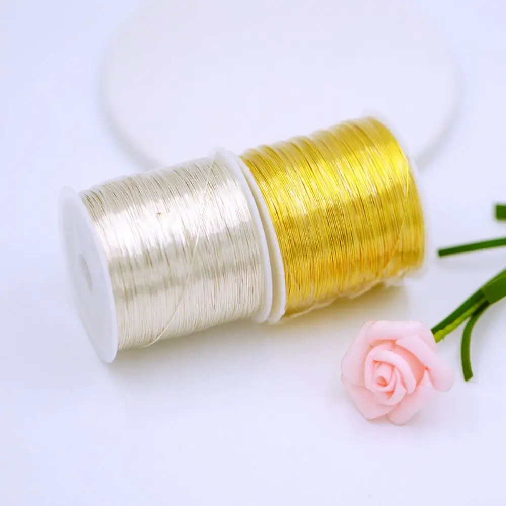 Gold Plated Brass Copper Wire 0.3mm 0.4mm Handmade Crafts Handmade Brass Wire DIY 100 Meters/roll Jewelry Making Wire