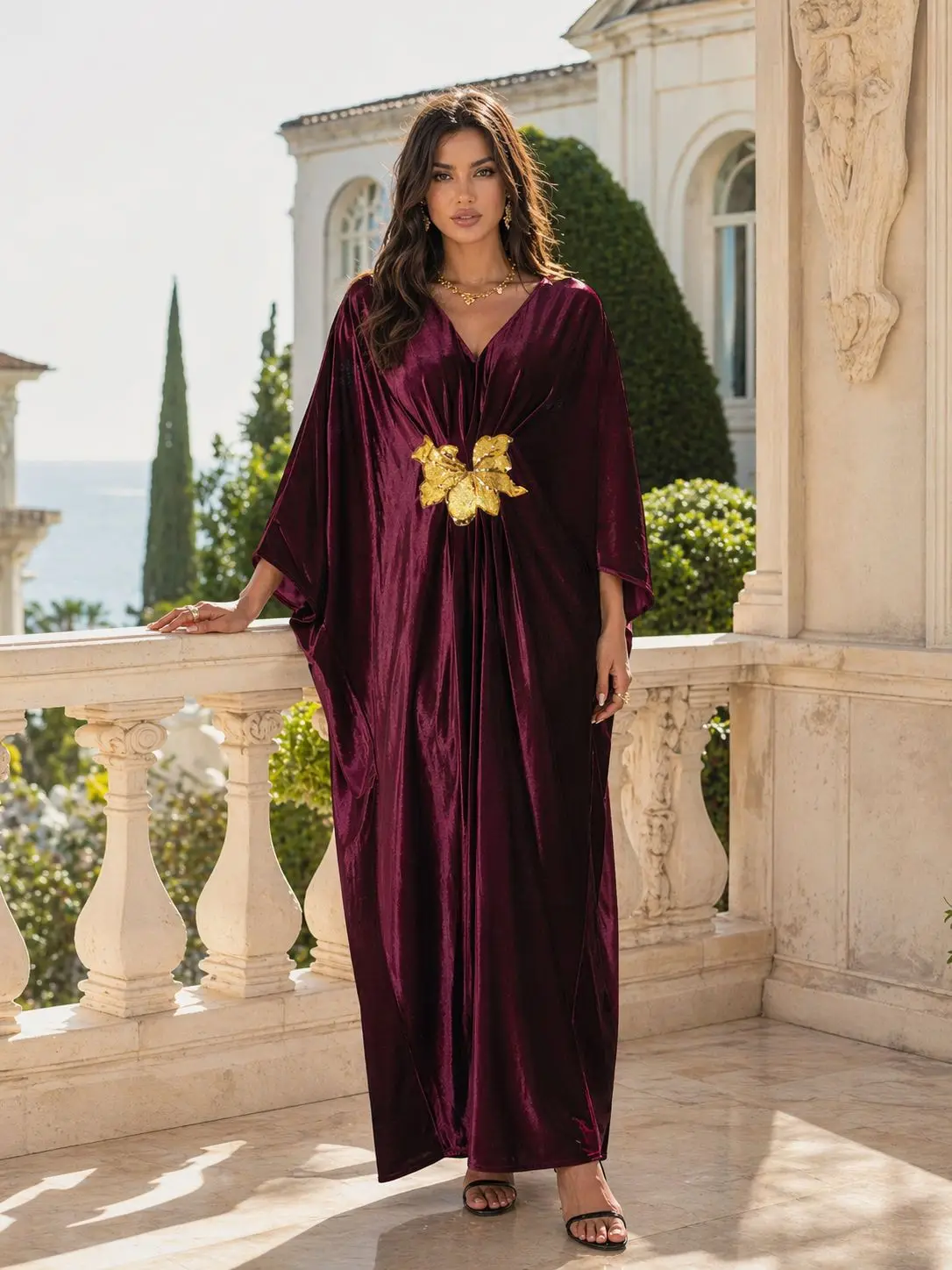 Kaftans Dresses for Women Solid Swimsuit Coverup Plus Size Beach Caftan Loungewear Mumu