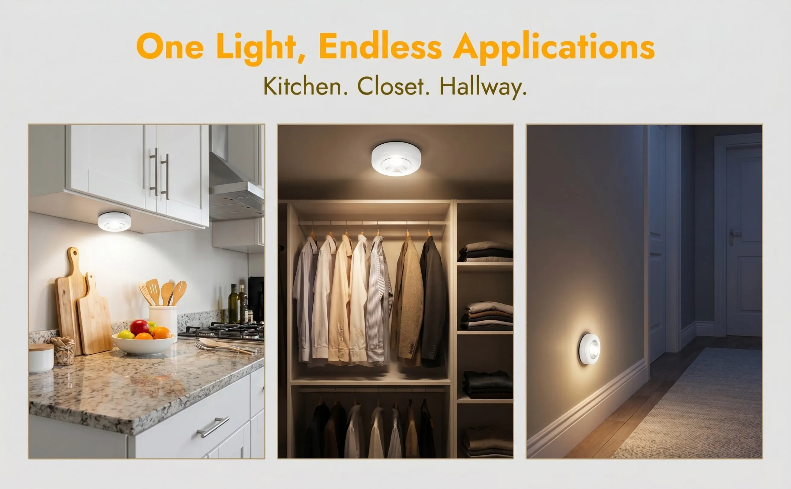 4 LED Touch Lights Battery Operated Night Lamp Small Light Cabinet Emergency Wall Lighting LED Push Light Night Lamp