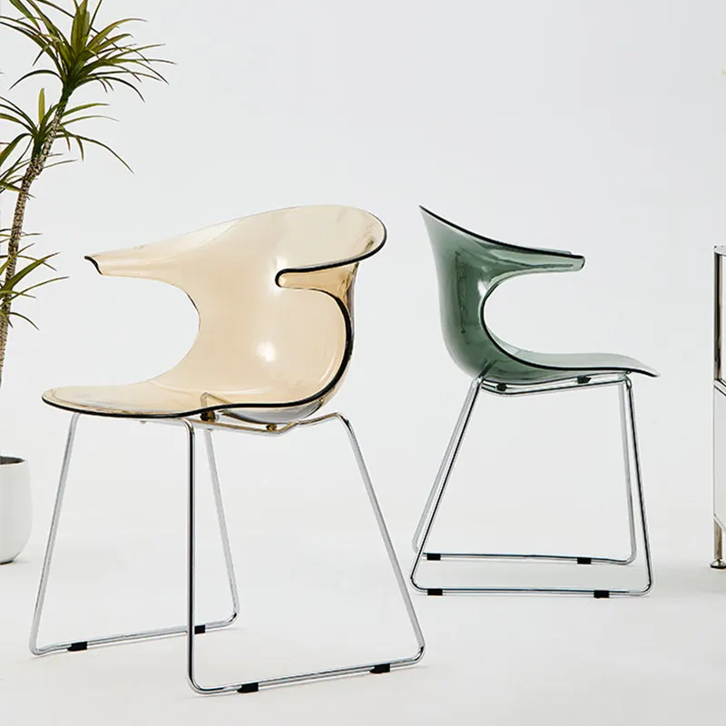 Transparent dining chair, acrylic simple Internet celebrity restaurant chair creative negotiation leisure chair