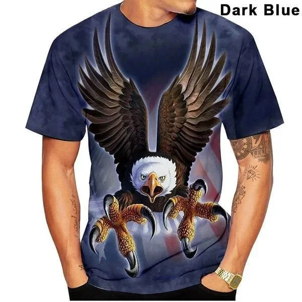 New Eagle 3D Printed T Shirt U.S. National Bird Graphic T-shirt Men And Women Fashion Street Short-sleeved Hip-hop Casual Tops