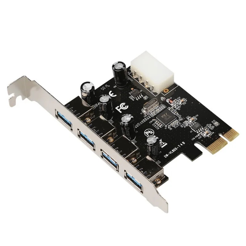 컴퓨터용 10PCS PCI 익스프레스-USB 3.0 변환기 4포트 USB B3.0 확장 카드 4핀 또는 15핀 SATA 커넥터