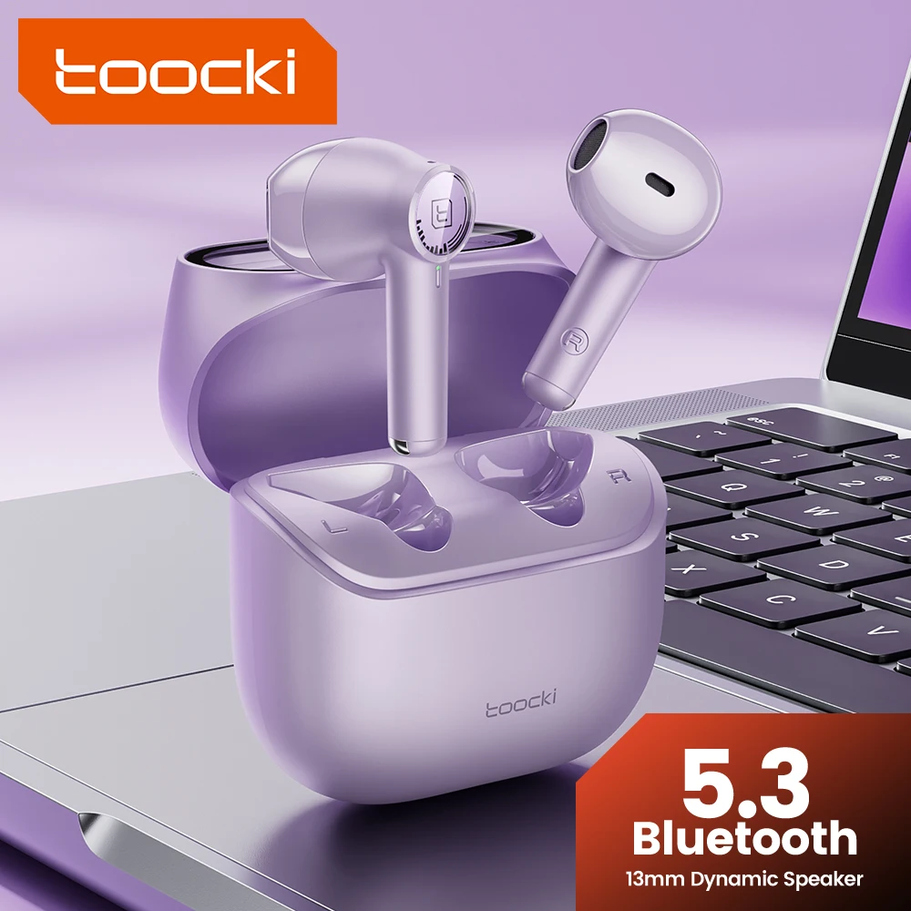 

Toocki TWS Bluetooth наушники беспроводные Bluetooth 5,3 наушники-вкладыши IPX4 водонепроницаемые прозрачные дизайнерские наушники для спорта